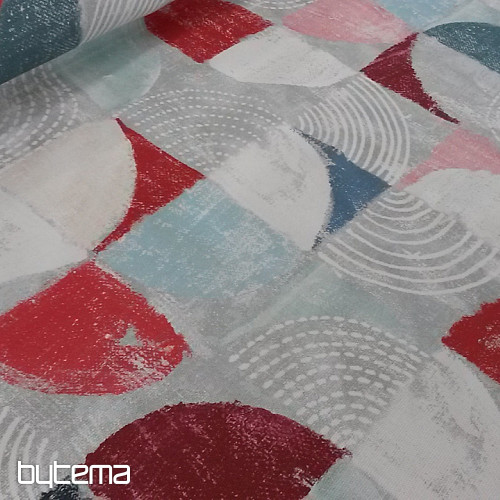 Tissu déco MOKKA GEO 1 rouge