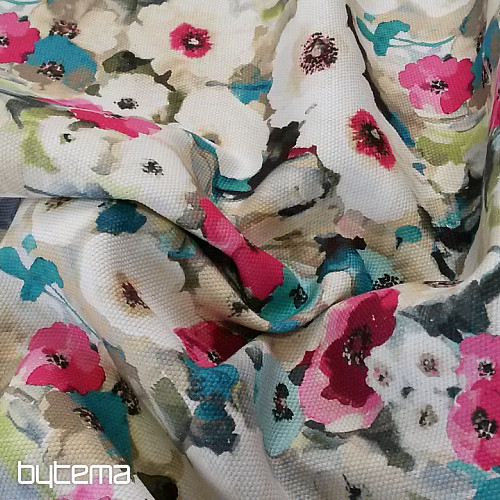 Tissu déco MONET fleurs
