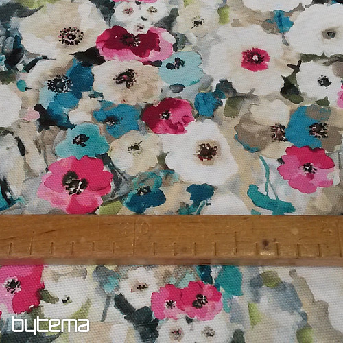Tissu déco MONET fleurs