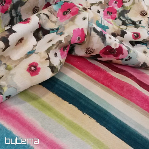 Tissu déco MONET fleurs