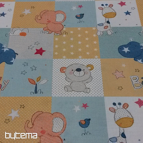 Tissu coton BABY ZOO multicolore