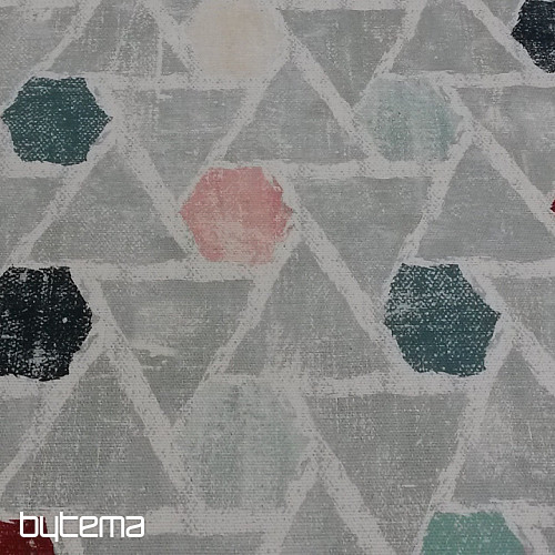 Tissu déco MOKKA GEO 2 rouge