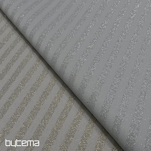 Tissu jacquard déco PRUHY argent nature