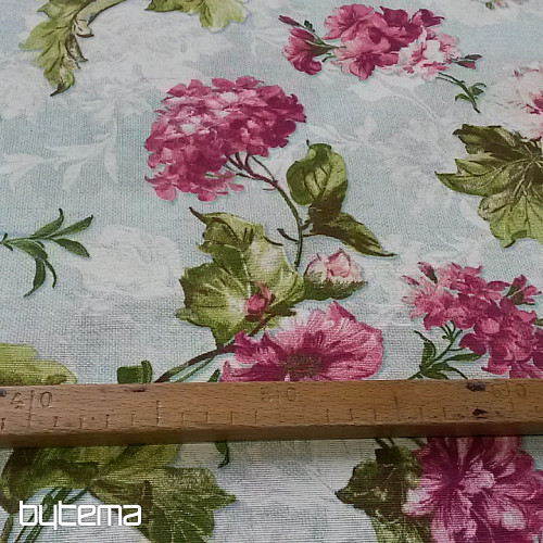 Tissu décoratif HORDENZIE LEONE turquoise