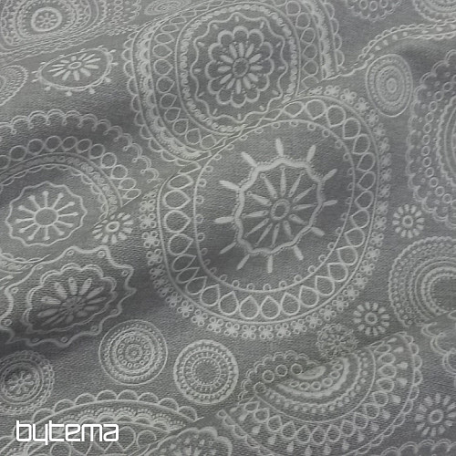 Tissu déco MANDALA FONDO gris