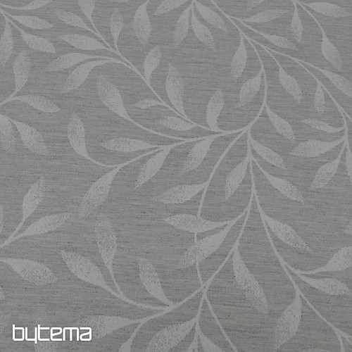 Tissu jacquard déco NIGHT LEAFS gris