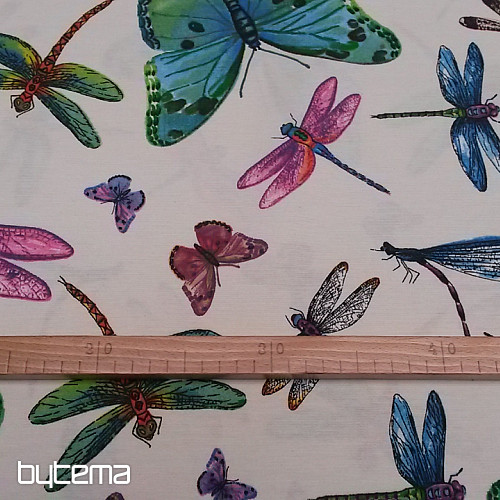 tissu décoratif Papillons et libellules