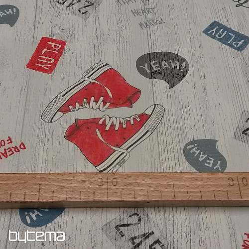 Tissu déco enfant SNEAKERS