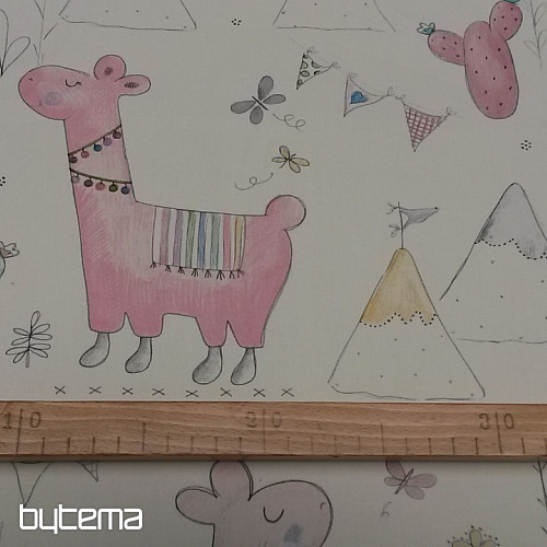 Tissu déco enfant LAMY rose