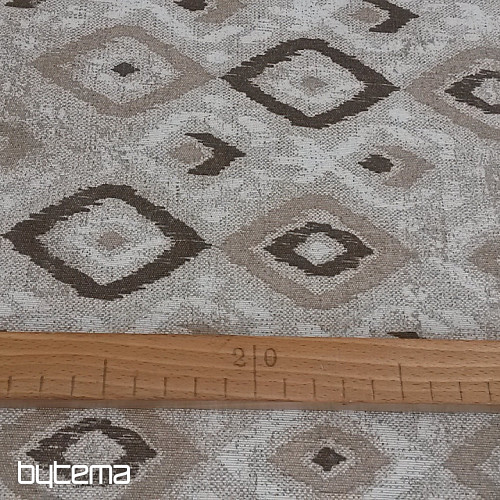 Tissu décoratif TULUM ROMBO marron