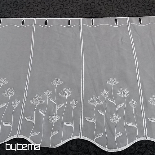 Rideau brodé pour le vitrail Fleurs