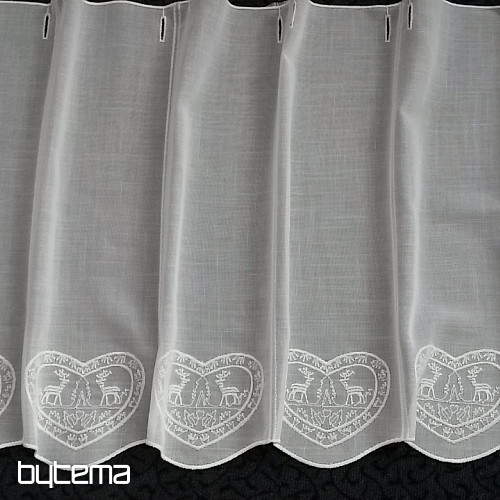 Rideau brodé pour vitrail 11661 blanc