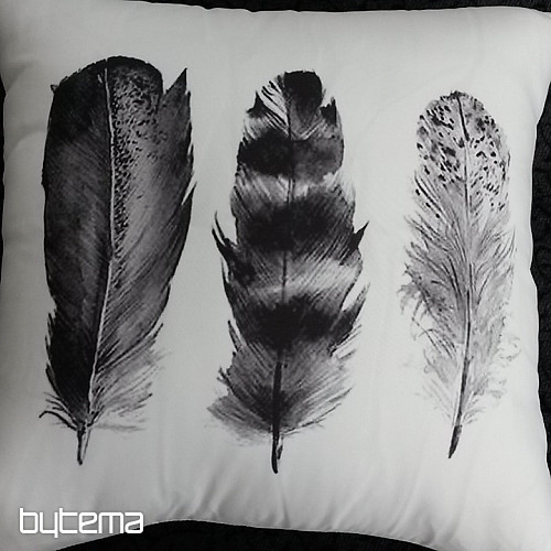 Housse de coussin PLUME NOIR