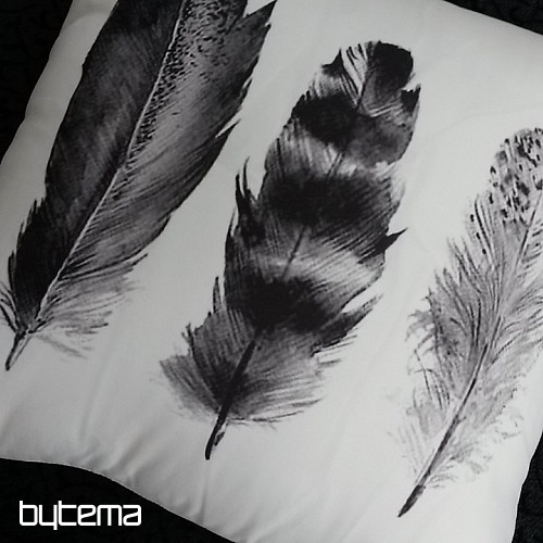 Housse de coussin PLUME NOIR