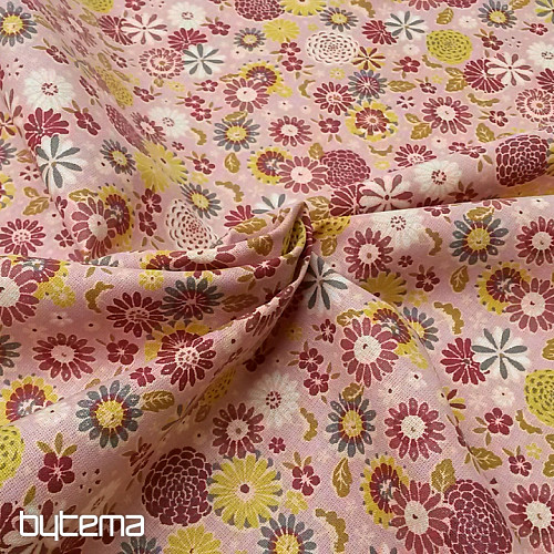 Tissu coton MISAKI fleurs fuchsia