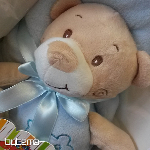 Coffret enfant Ours en peluche bleu