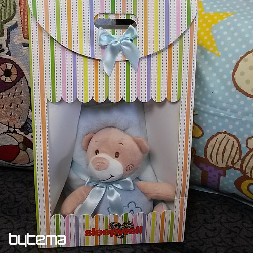 Coffret enfant Ours en peluche bleu
