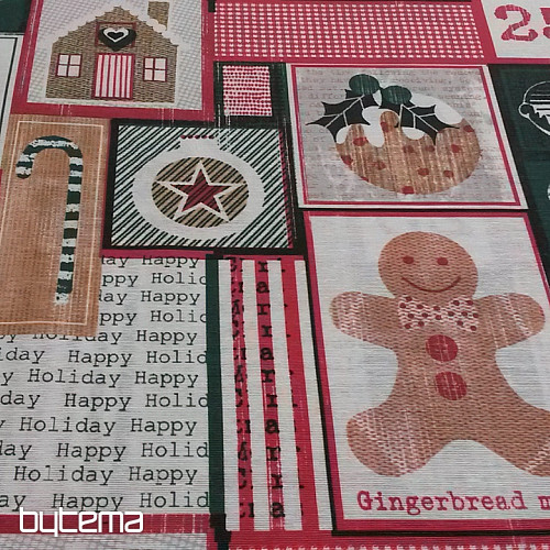 Tissu décoratif NOËL GINGERBREAD