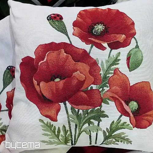 Housse de coussin tapisserie COQUELICOTS