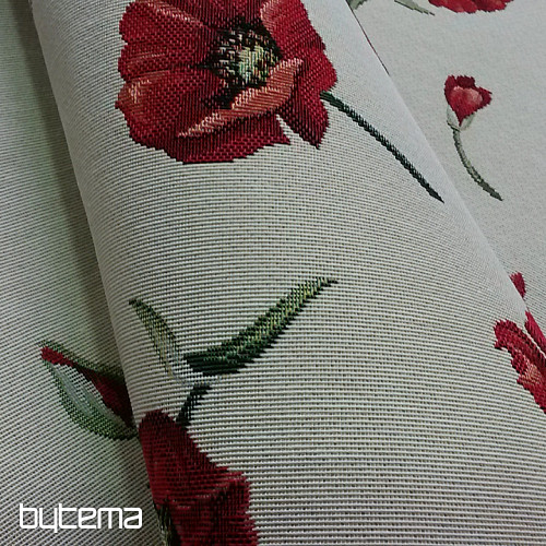 Tissu à tapisserie LOUP COQUELICOT