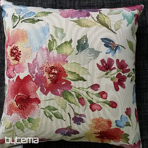 Housse de coussin tapisserie FLEURS PASTEL