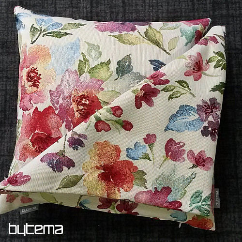 Housse de coussin tapisserie FLEURS PASTEL