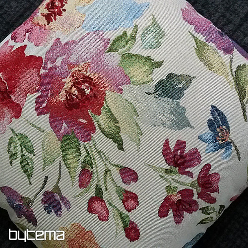 Housse de coussin tapisserie FLEURS PASTEL