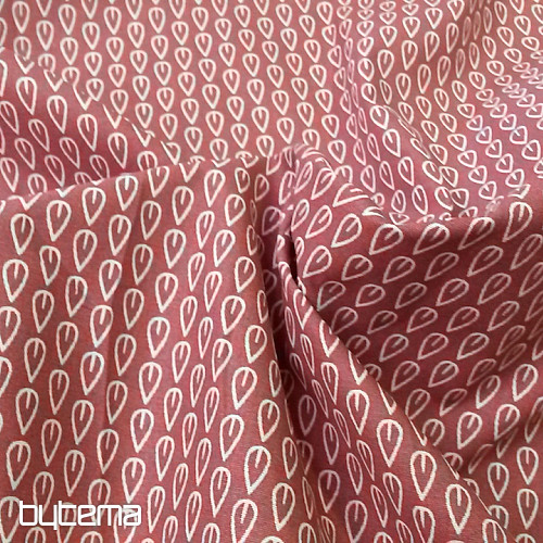 Tissu coton FEUILLES bordeaux