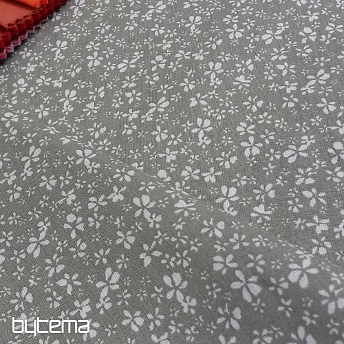 Tissu coton FLEURS kaki