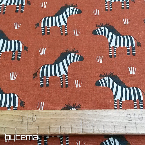 Tissu coton ZEBRA marron