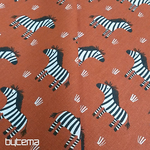 Tissu coton ZEBRA marron