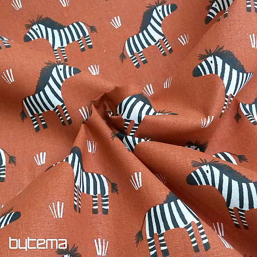 Tissu coton ZEBRA marron