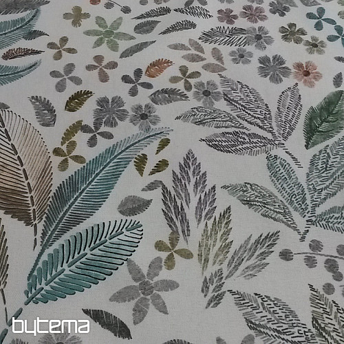 Tissu déco MELIA FEUILLES vert