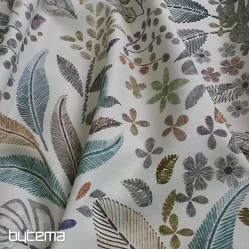 Tissu déco MELIA FEUILLES vert