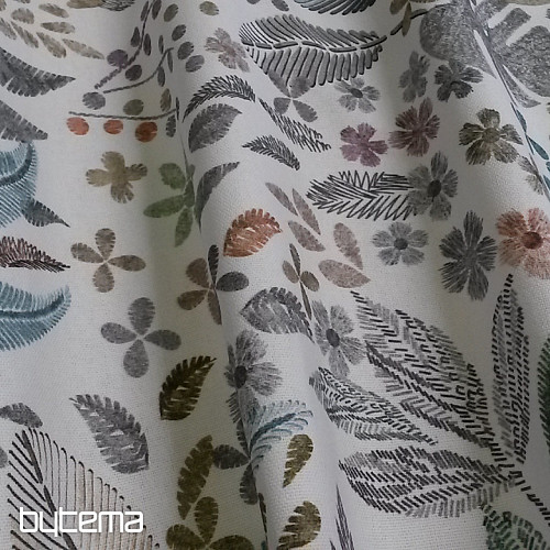 Tissu déco MELIA FEUILLES vert