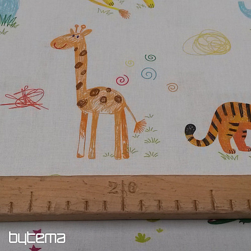 Tissu coton JUNGLE DOODLE