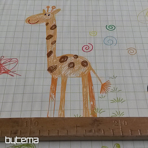 Tissu déco enfant ZOO dessin animé
