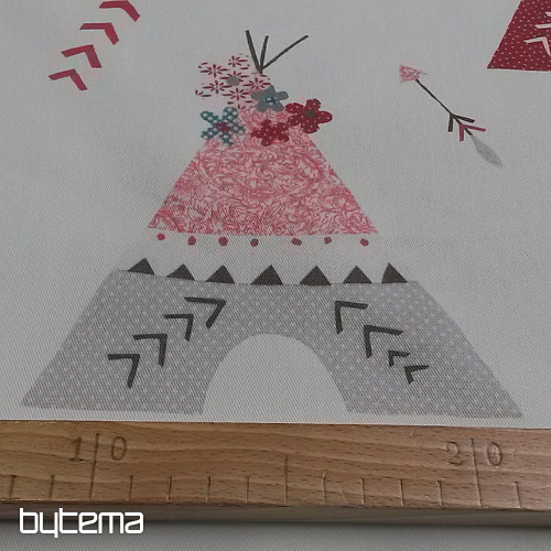 Tissu déco enfant TYPÍ rouge