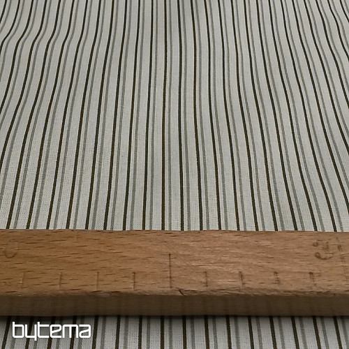 Tissu en coton STRIP marron menthe