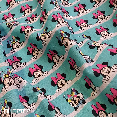 Tissu coton MINNIE turquoise