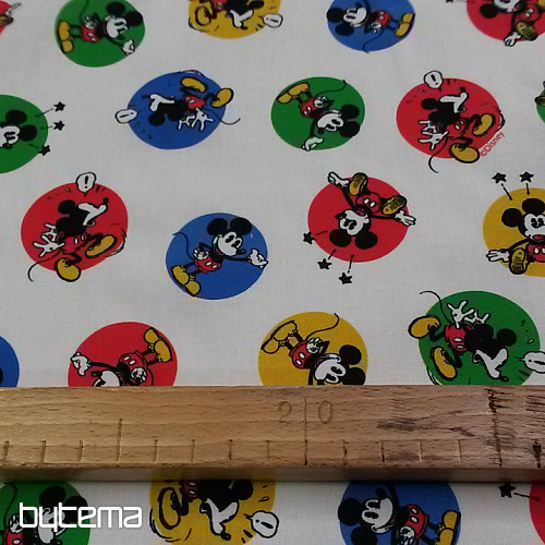 Tissu coton MICKEY MOUSE roues