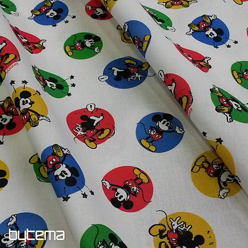 Tissu coton MICKEY MOUSE roues