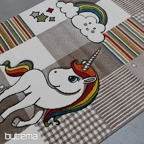 Tapis pièce enfant Licorne beige