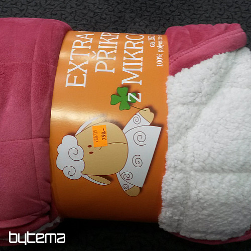 Couverture microfibre EXTRA douce MOUTON couture vieux rose