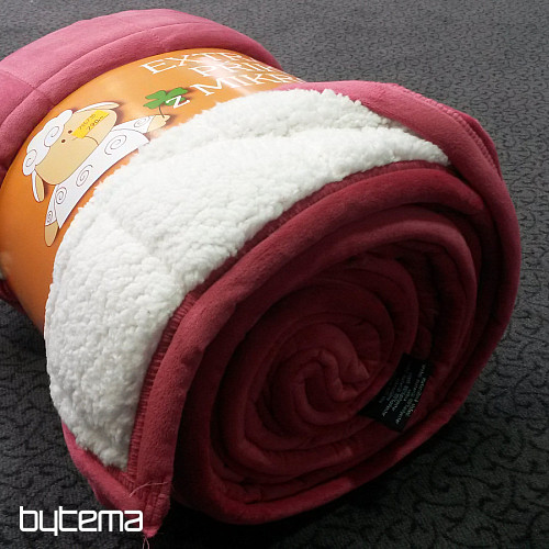 Couverture microfibre EXTRA douce MOUTON couture vieux rose