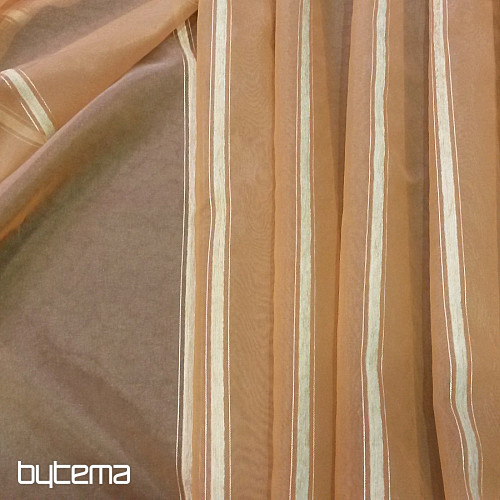 Rideau - organza et chenille ocre
