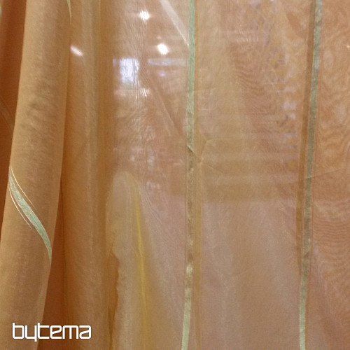 Rideau - organza et chenille ocre
