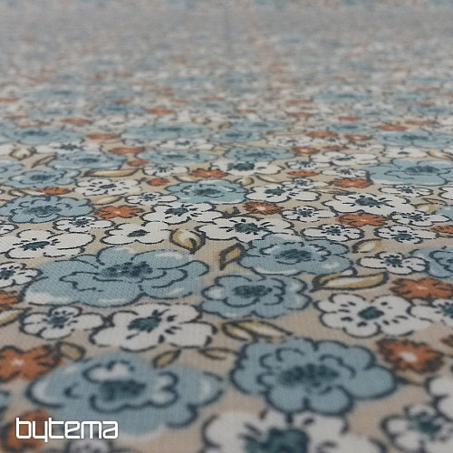 Tissu coton KALMIA bleu