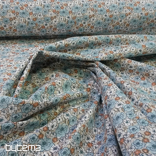 Tissu coton KALMIA bleu