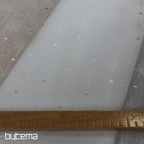 Tissu de décoration de Noël pour nappe Flake gris 081 largeur 280